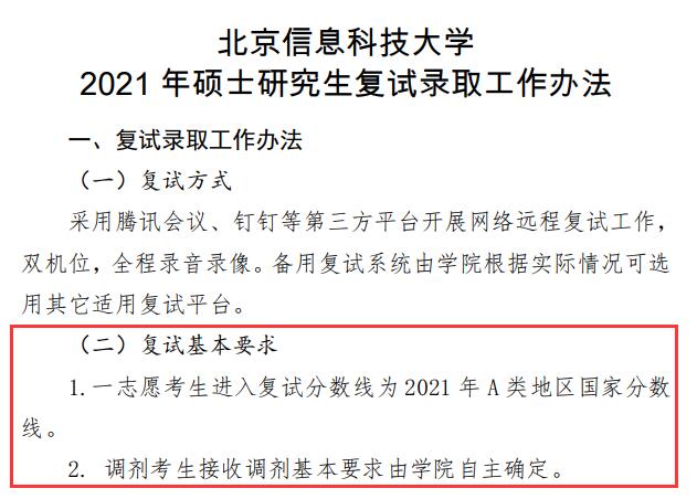 2021考研分數線：北京信息科技大學復試分數線_復試時間_國家線公布！